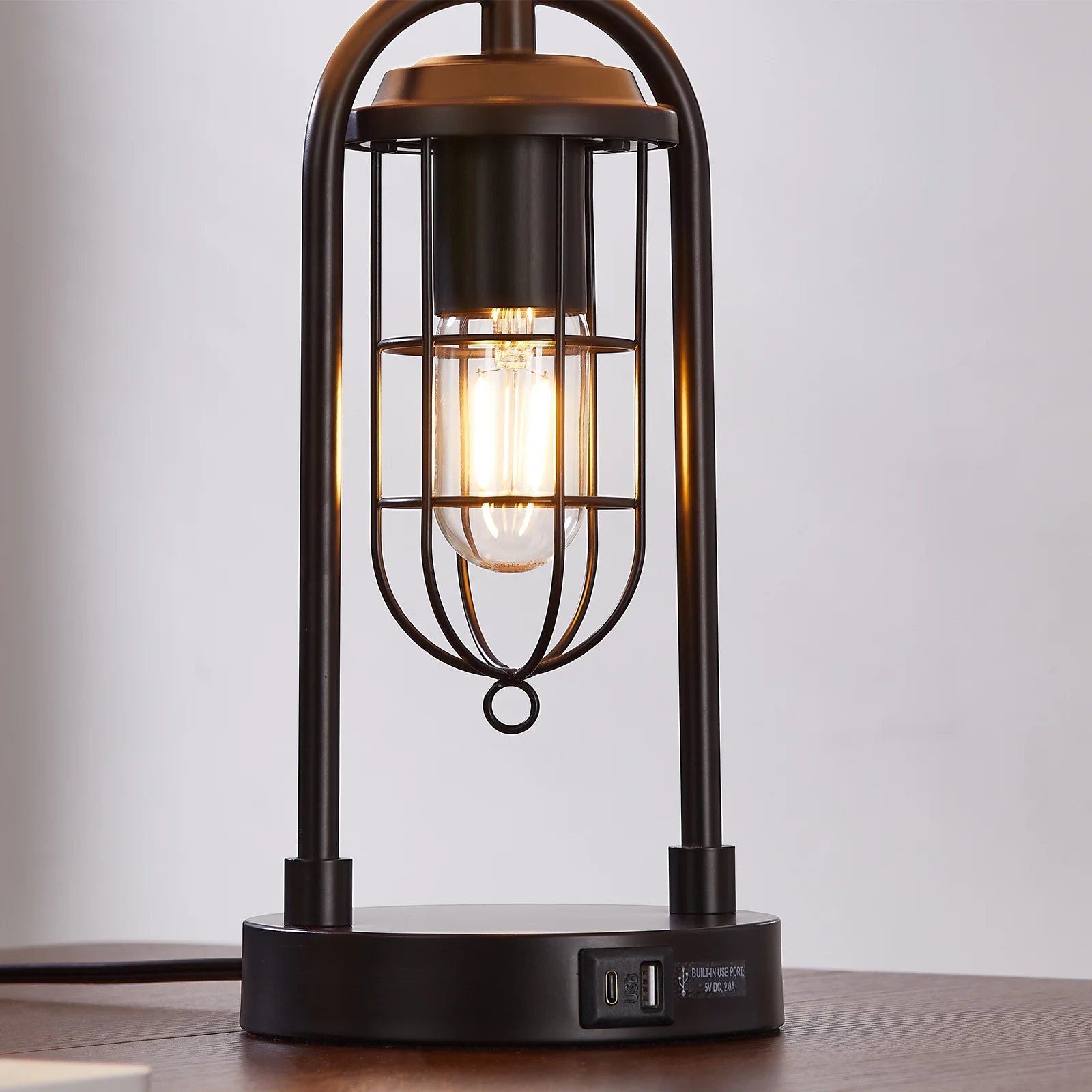 KYRID 21’’ Table Lamps Set of 2 with USB Port and Night Light, Modern Farmhouse Side Table Lamp with White Drum Shade, Painted Bronze Finish (Bulbs Included) - Image 3