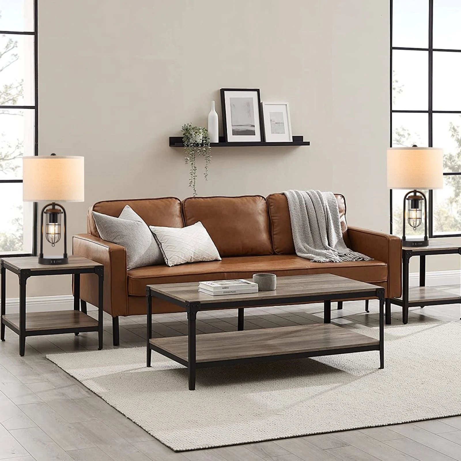 KYRID 21’’ Table Lamps Set of 2 with USB Port and Night Light, Modern Farmhouse Side Table Lamp with White Drum Shade, Painted Bronze Finish (Bulbs Included) - Image 7