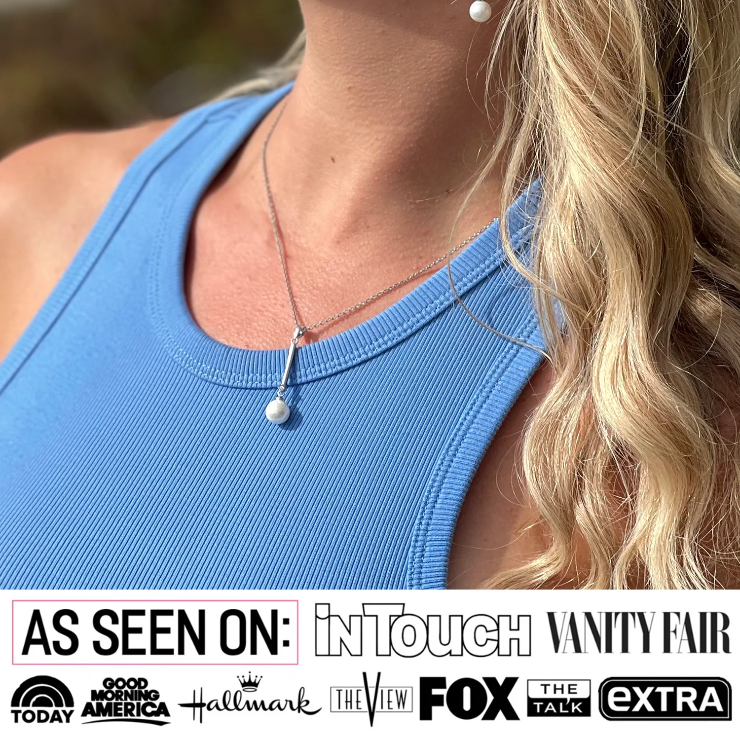 Cate & Chloe Tatum 18k White Gold Plated Pearl Pendant Necklace with Swarovski Crystal for Women - Image 6