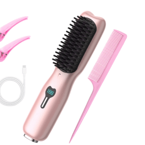 Wetene Wireless Hair Straightening Comb, Portable USB Charging Curling Iron, Electric Styling Comb, Rechargeable Hair Care Tool